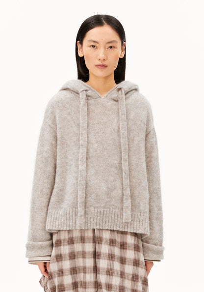 MOHAIR BLEND KNIT HOODY