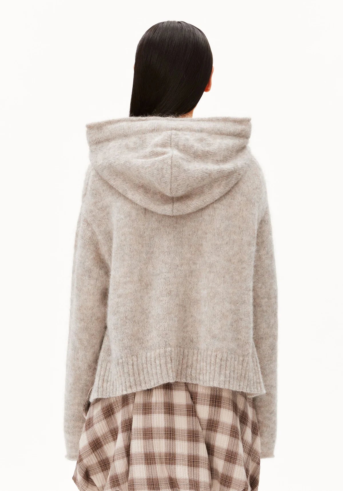 MOHAIR BLEND KNIT HOODY
