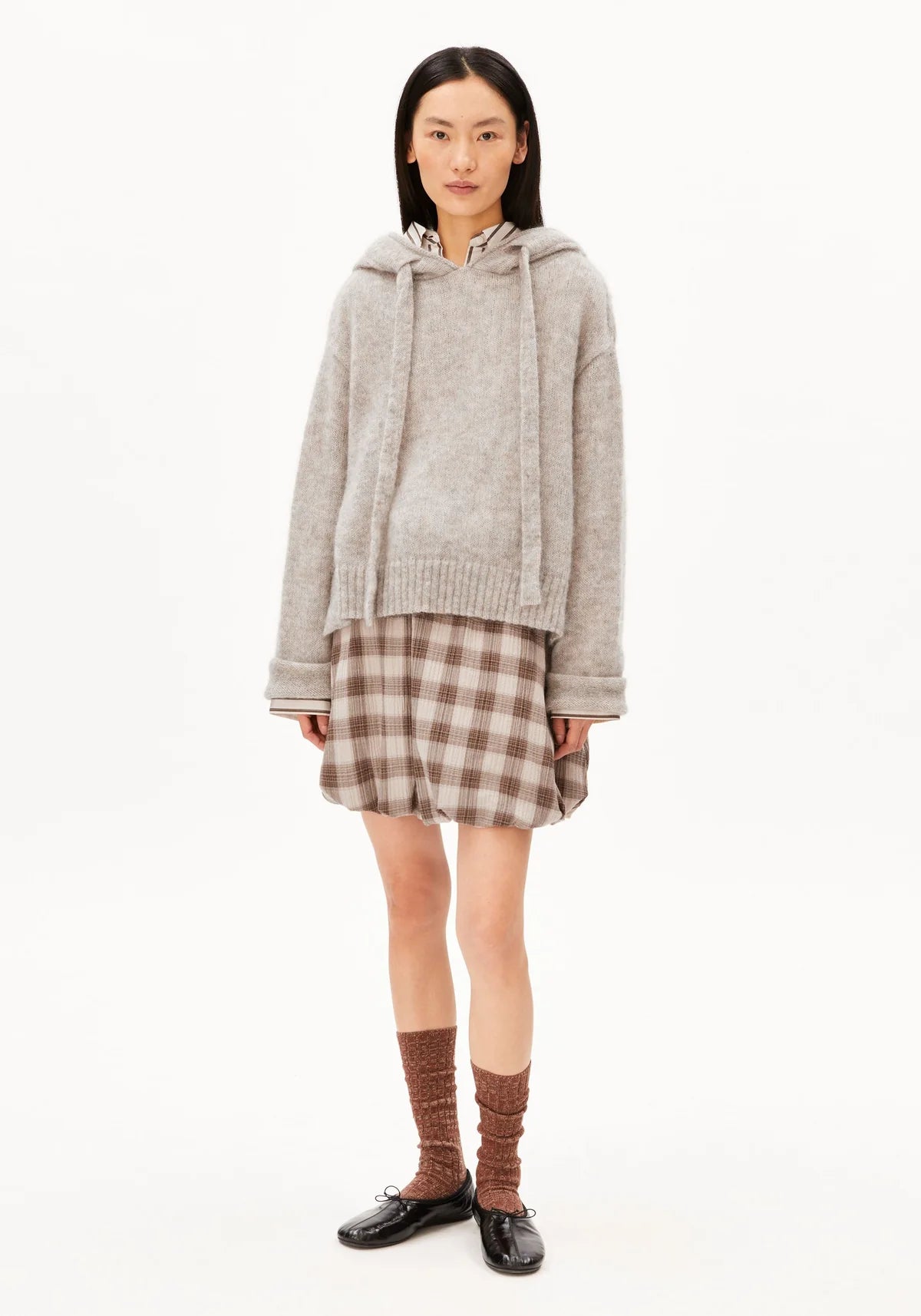 MOHAIR BLEND KNIT HOODY