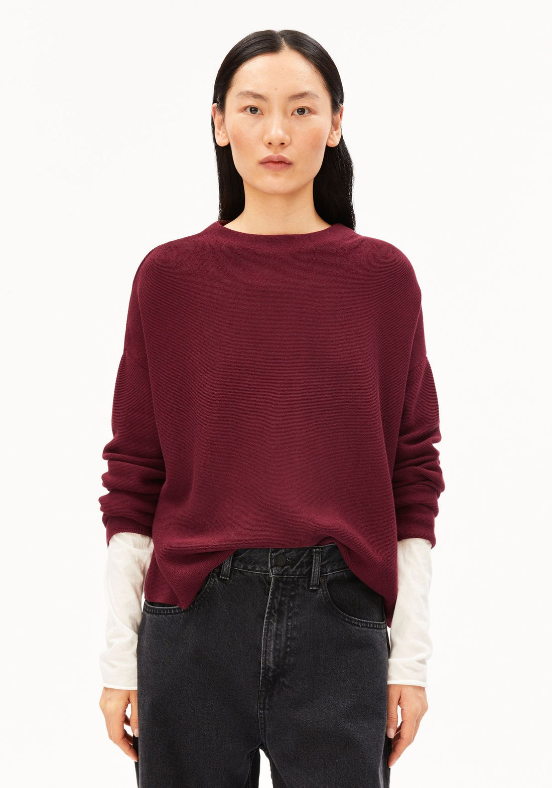 MERINAA LINKS LINKS STRICKPULLOVER 100% Bio-Baumwolle