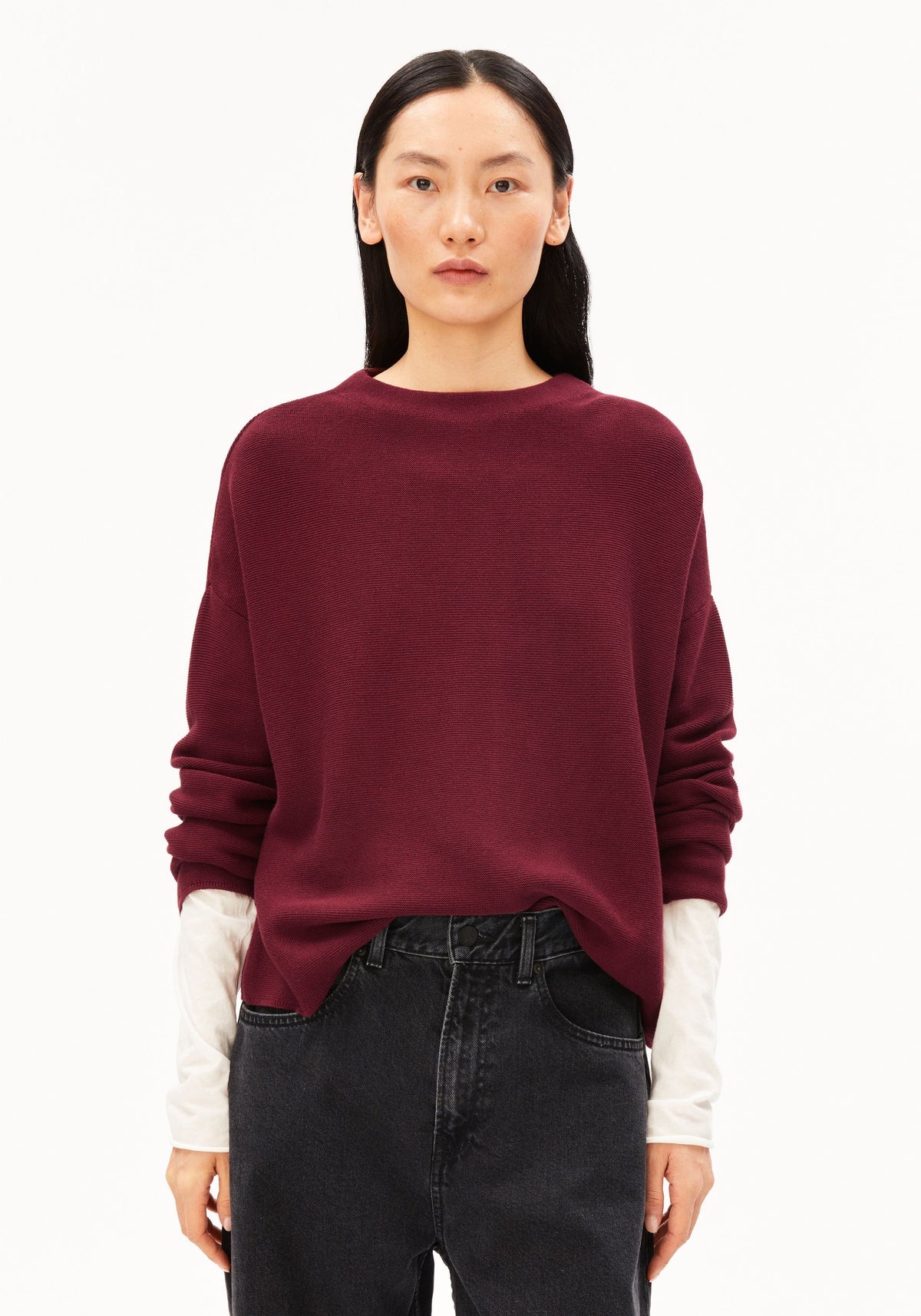 MERINAA LINKS LINKS STRICKPULLOVER 100% Bio-Baumwolle