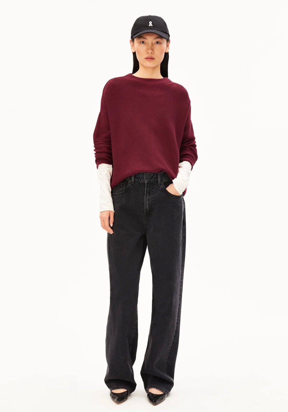 MERINAA LINKS LINKS STRICKPULLOVER 100% Bio-Baumwolle