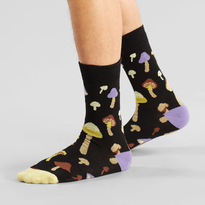 Socken Sigtuna Mushrooms Black