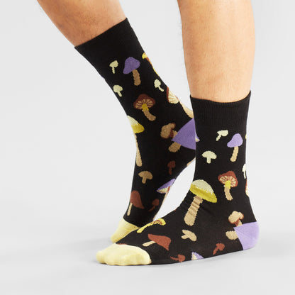 Socken Sigtuna Mushrooms Black