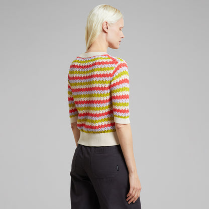 Strick-T-Shirt Flen Crochet Stripe in Multi Color