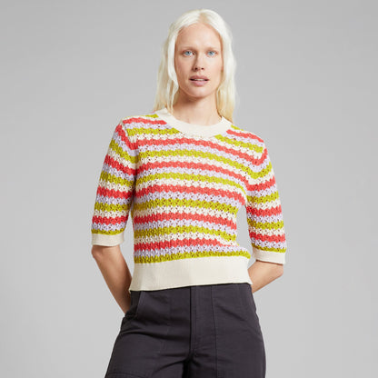 Strick-T-Shirt Flen Crochet Stripe in Multi Color