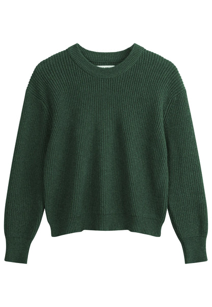 Damen Rippstrick Pullover deep forest melange Style ADAH