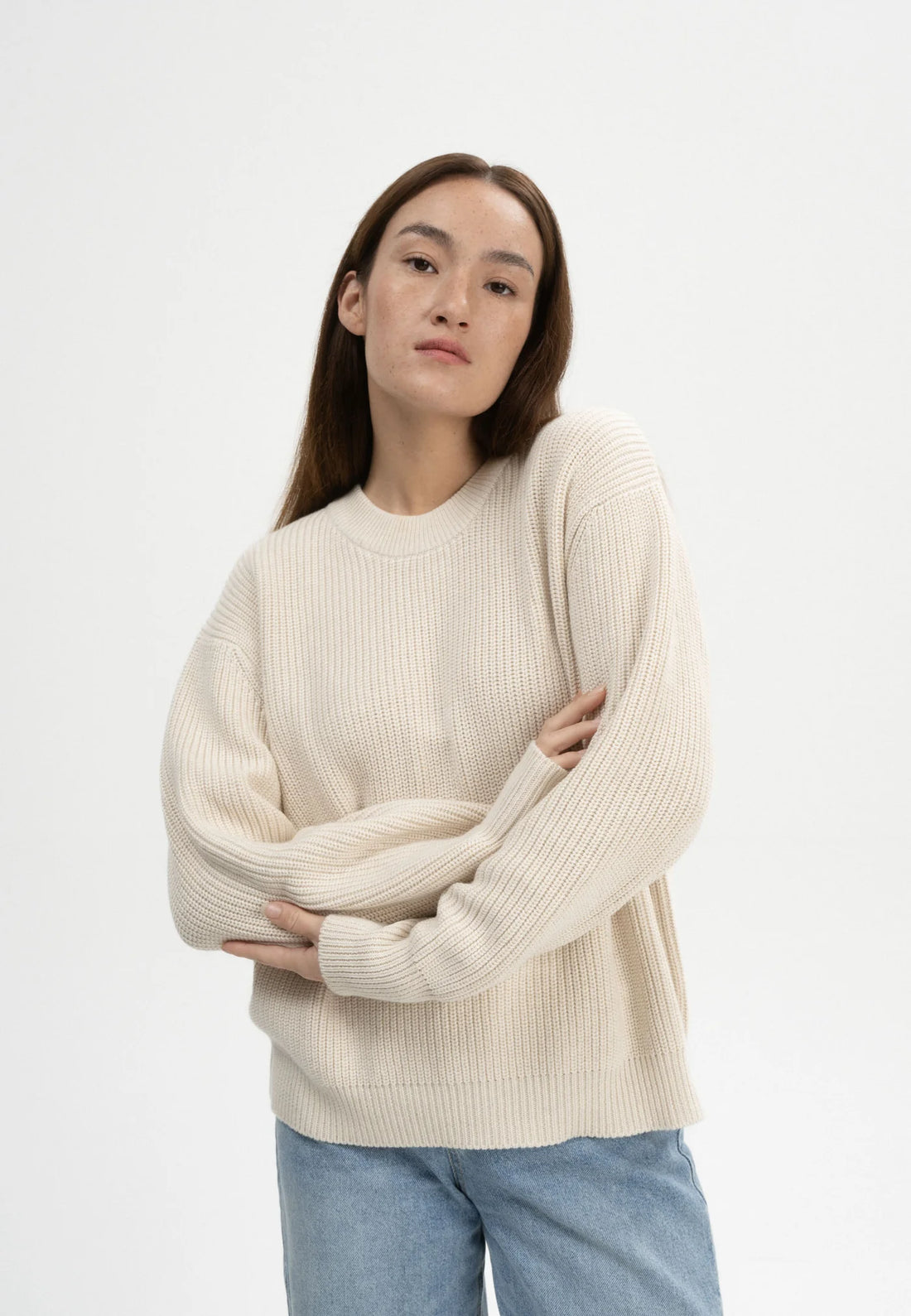Rippstrick Pullover ADAH cream melange