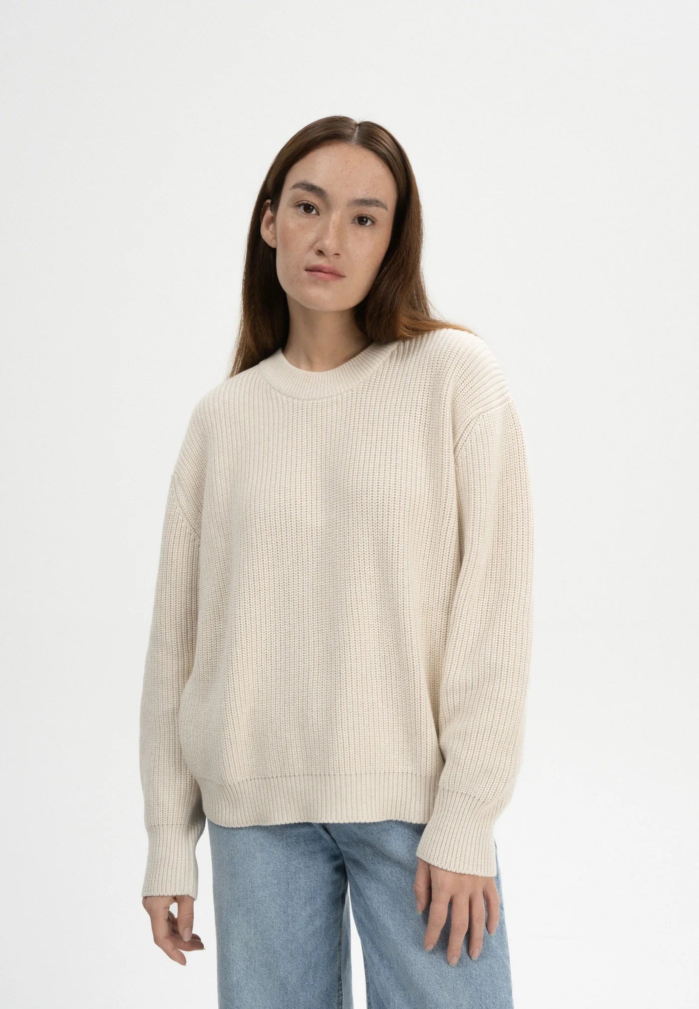 Rippstrick Pullover ADAH cream melange