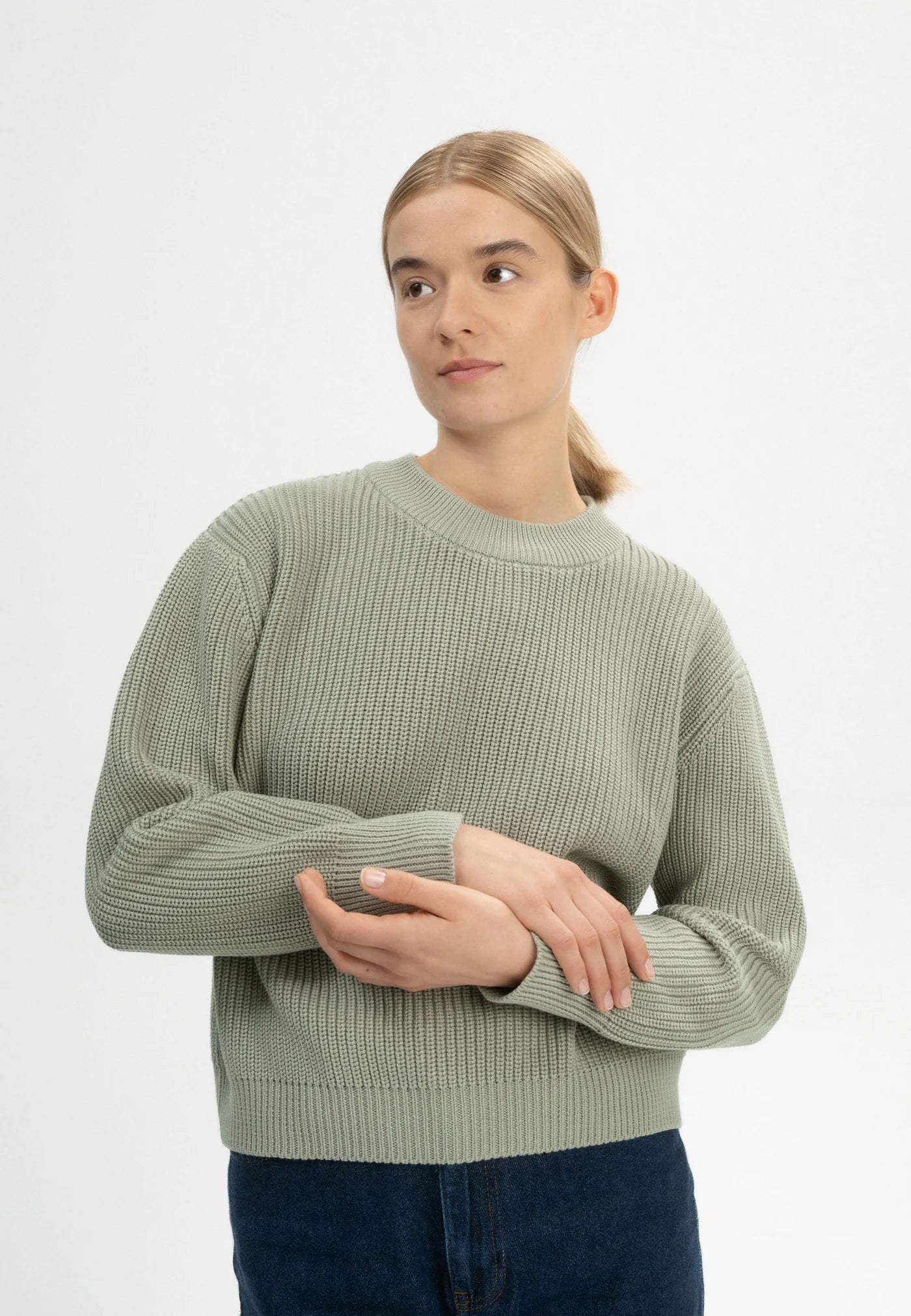 Rippstrick Pullover ADAH green clay
