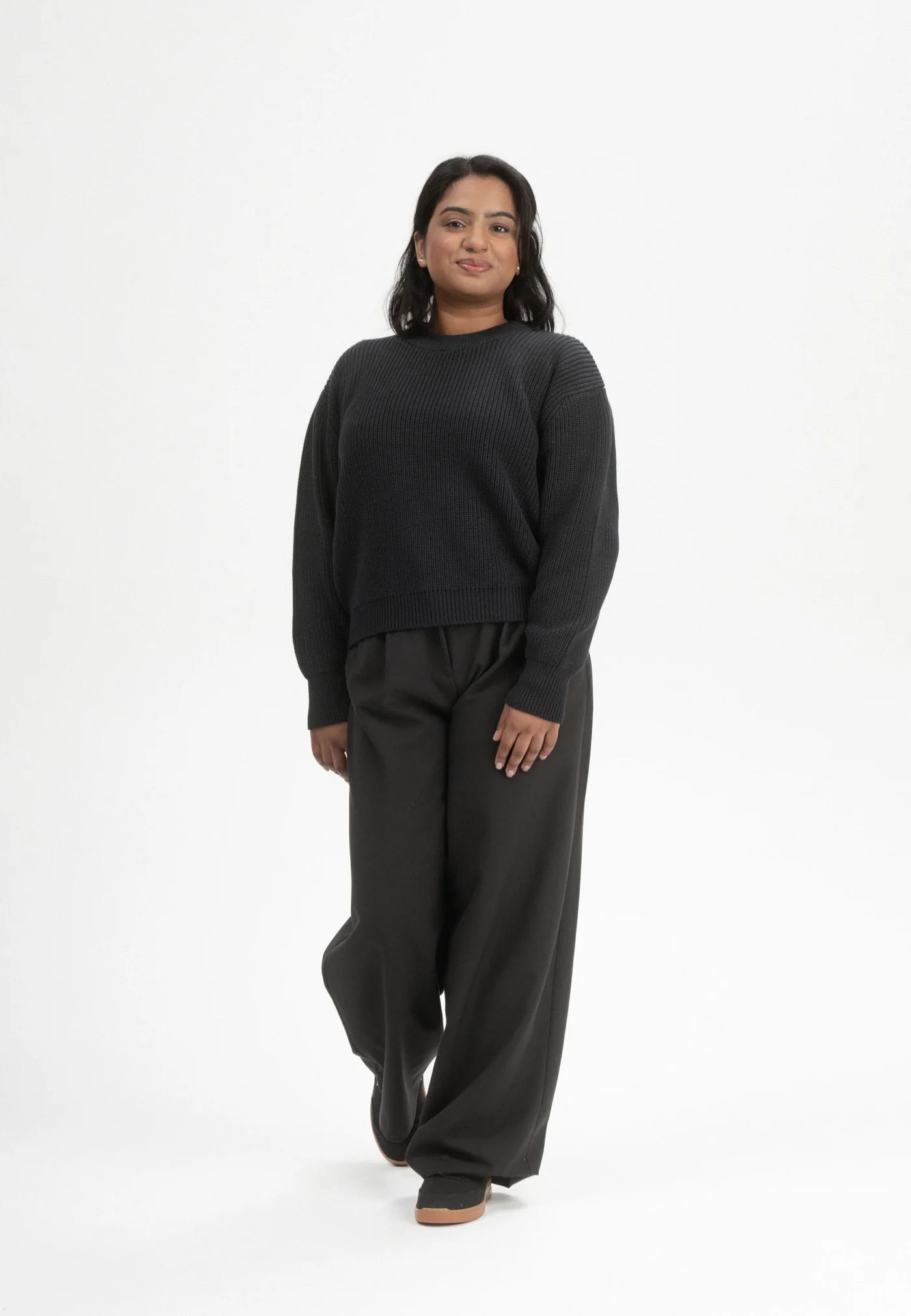 Rippstrick Pullover ADAH schwarz