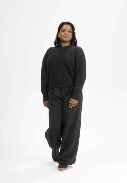 Rippstrick Pullover ADAH schwarz