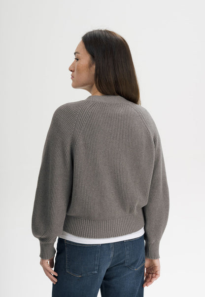 Damen Rippstrick Cardigan bear melange Style BHUMA