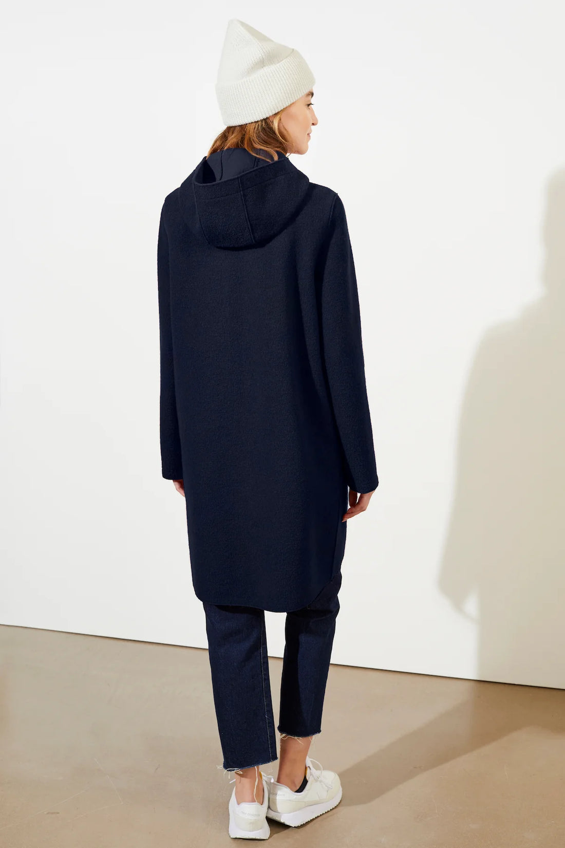 Coat Risana in Navy – Minimalistischer Cityparka aus Wolle mit Membran