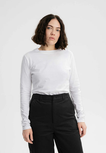 Basic Langarmshirt DHIVYA weiß