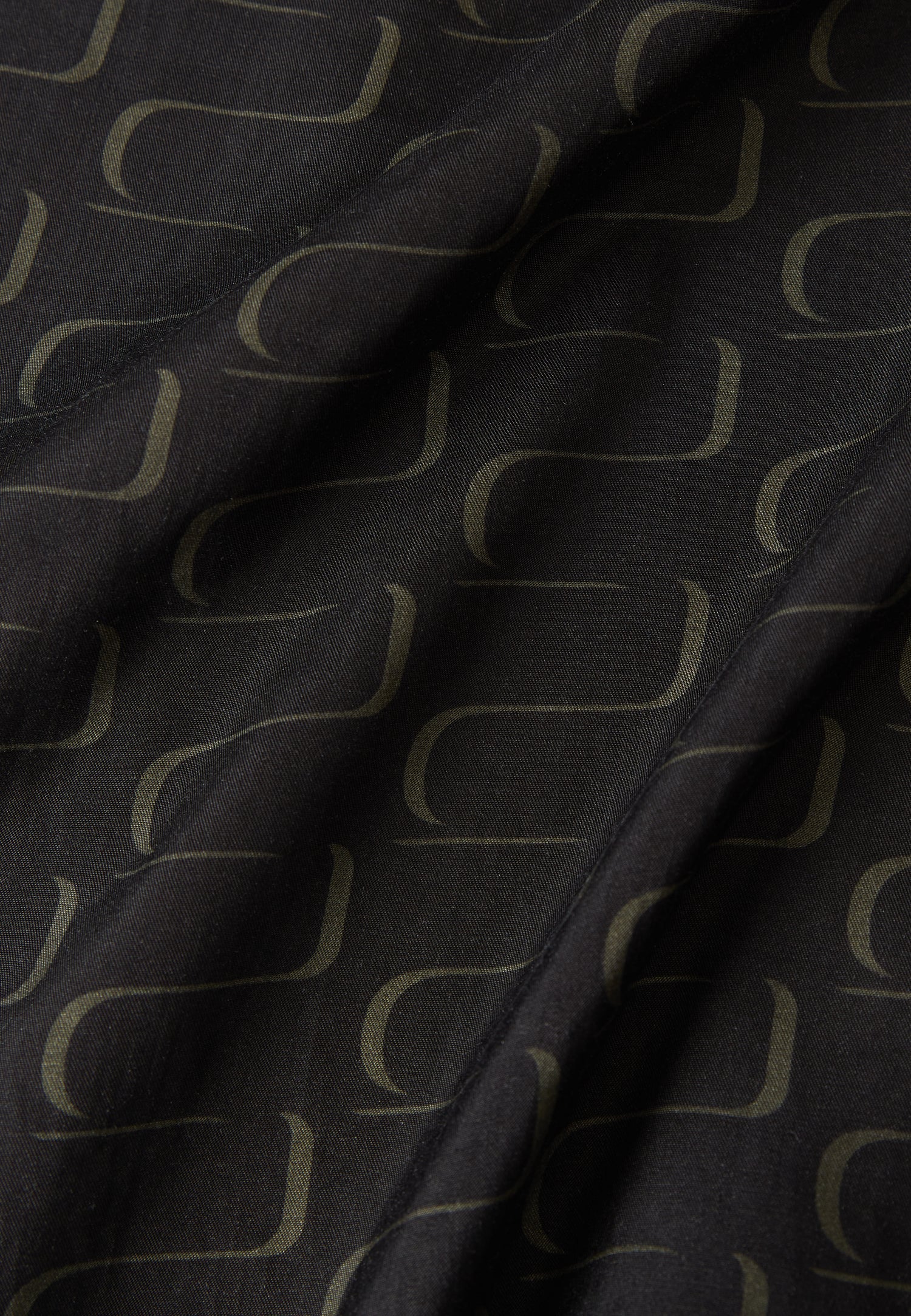 Weite Hose GBMARLA aus TENCEL™ mit Peach-Effekt - Black / Dark Khaki (Waves)