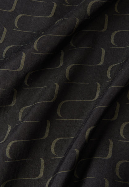 Weite Hose GBMARLA aus TENCEL™ mit Peach-Effekt - Black / Dark Khaki (Waves)