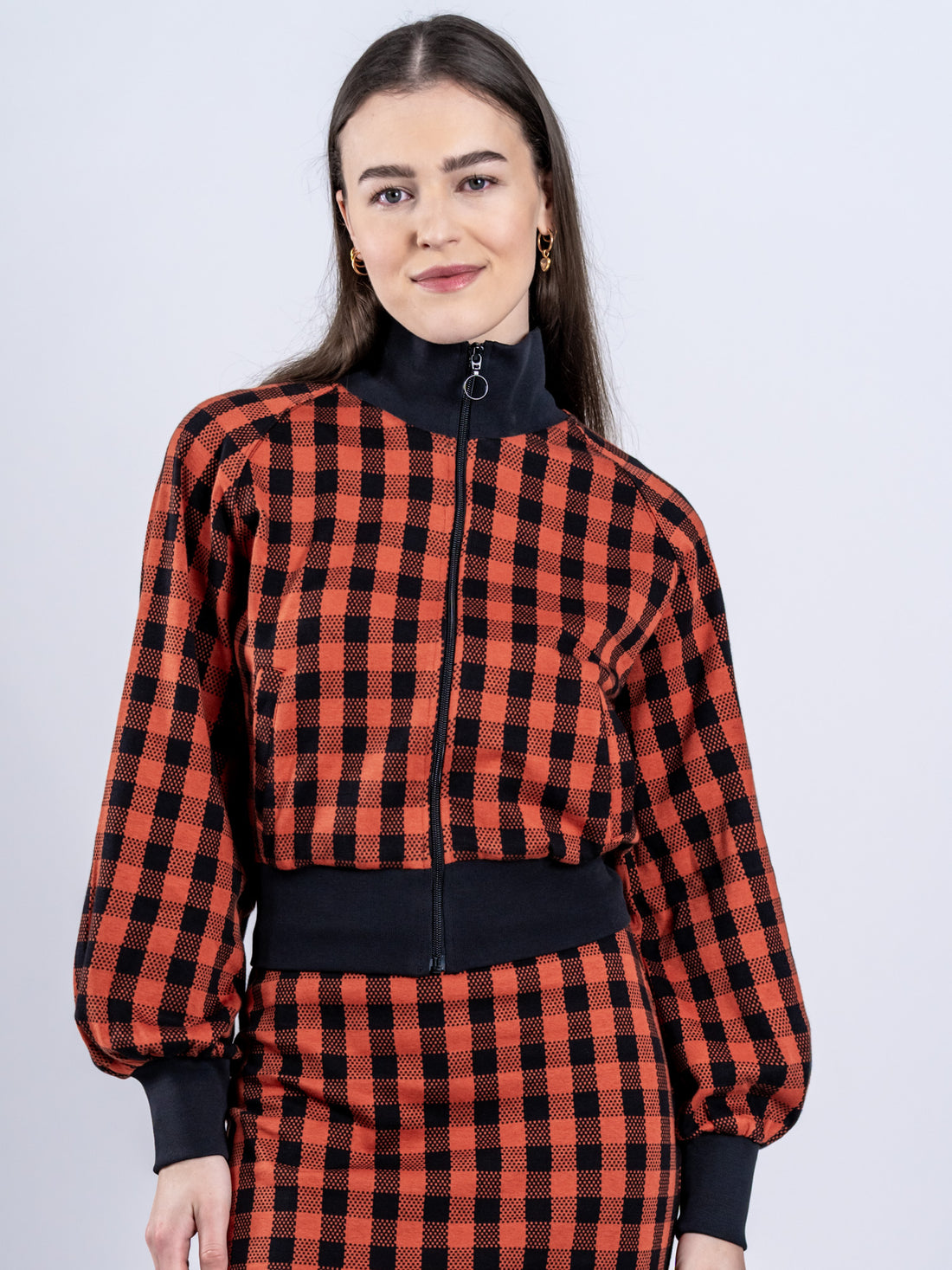 Strick Collegejacke aus Bio-Baumwolle Gingham Groove Jacket
