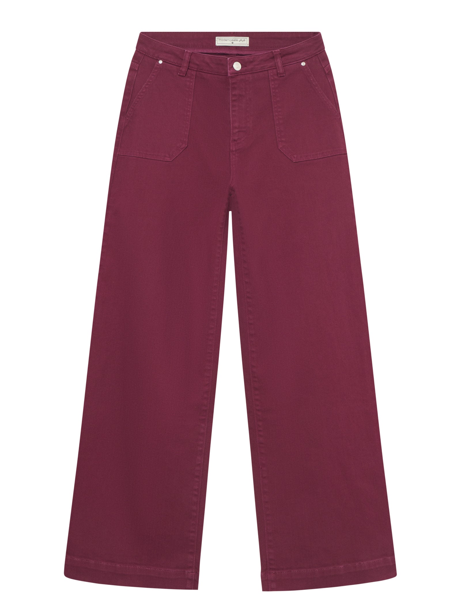 Impeccable Allure Trousers in Twany Port – Jeans Hose mit weitem Bein aus Bio-Baumwolle