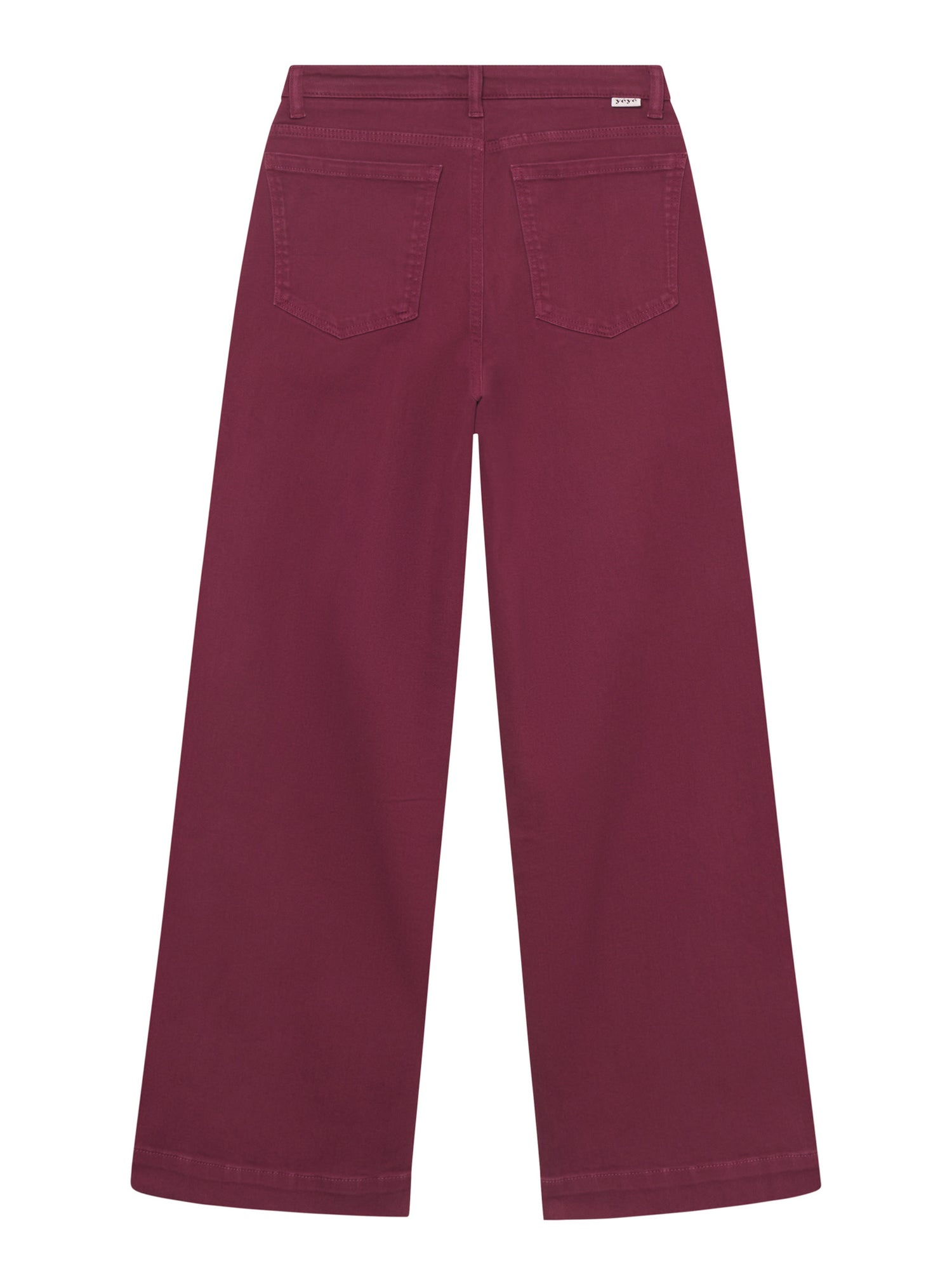 Impeccable Allure Trousers in Twany Port – Jeans Hose mit weitem Bein aus Bio-Baumwolle