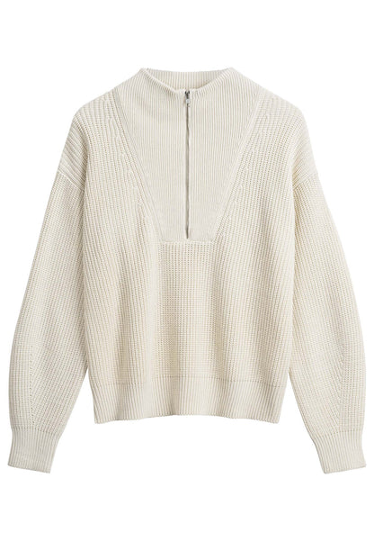 Damen Rippstrick Troyer cream melange Style KIMAYA