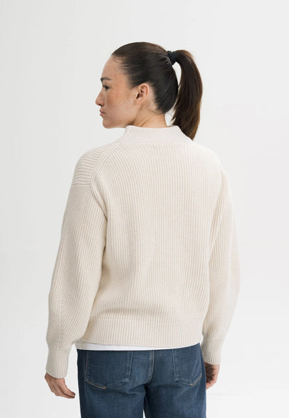 Damen Rippstrick Troyer cream melange Style KIMAYA