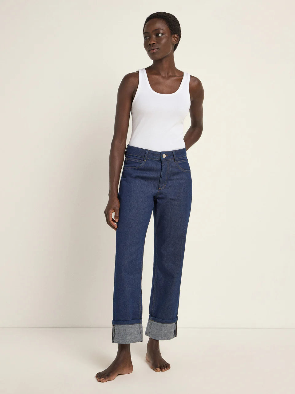 JEANS MIT AUFSCHLAG GOTS