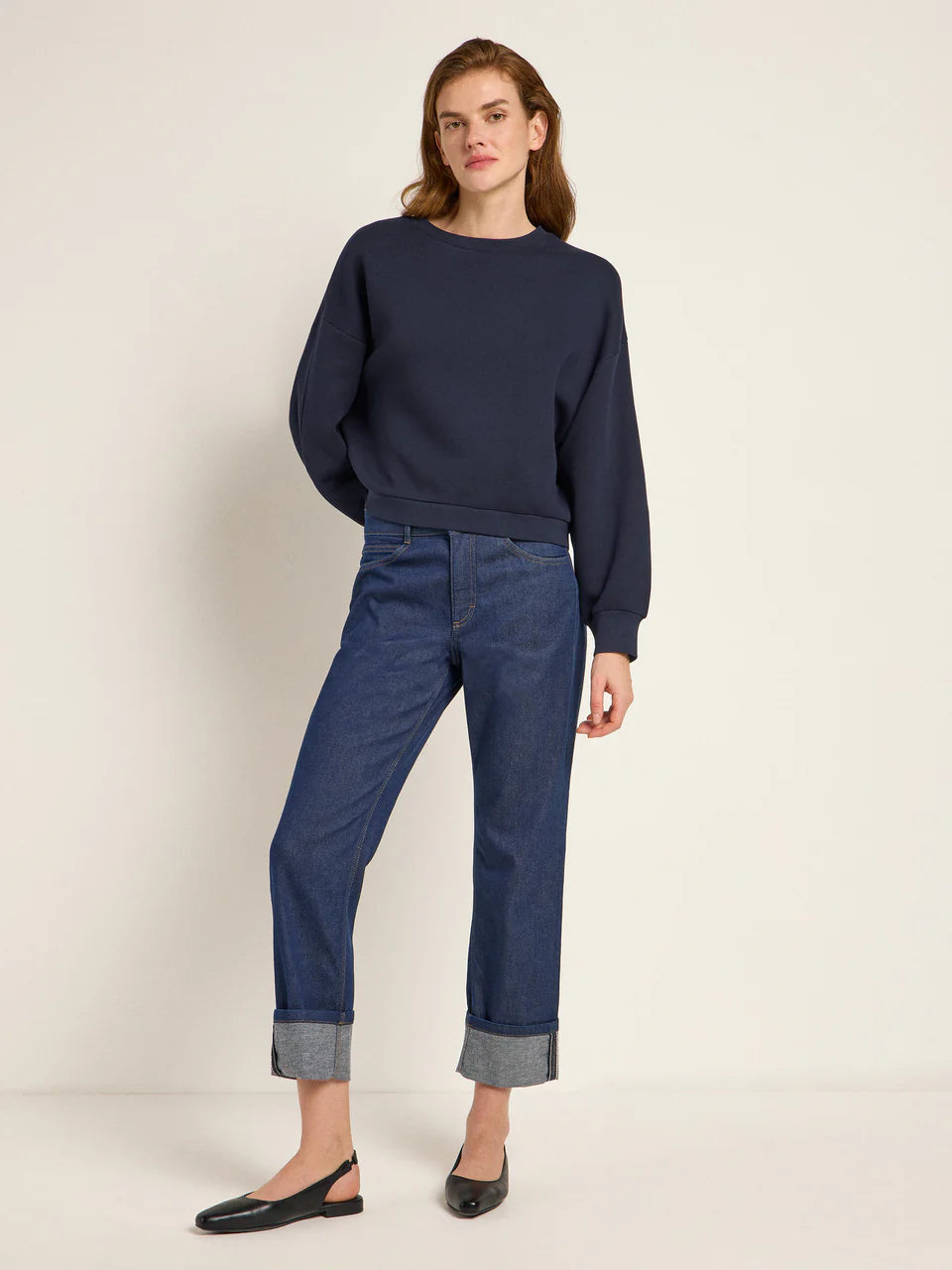 JEANS MIT AUFSCHLAG GOTS