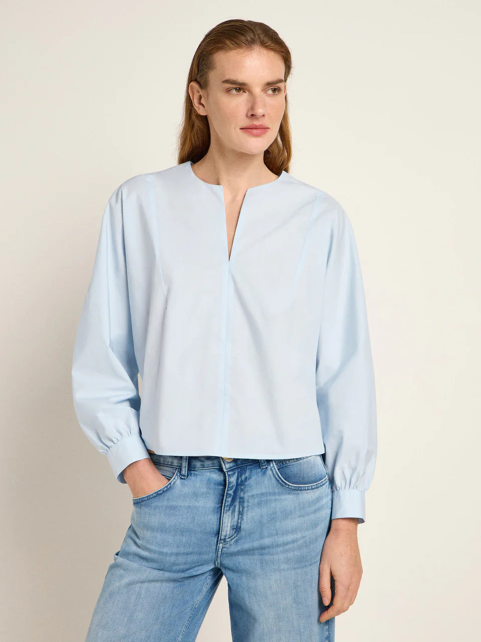 BLUSE MIT KRÄUSELN