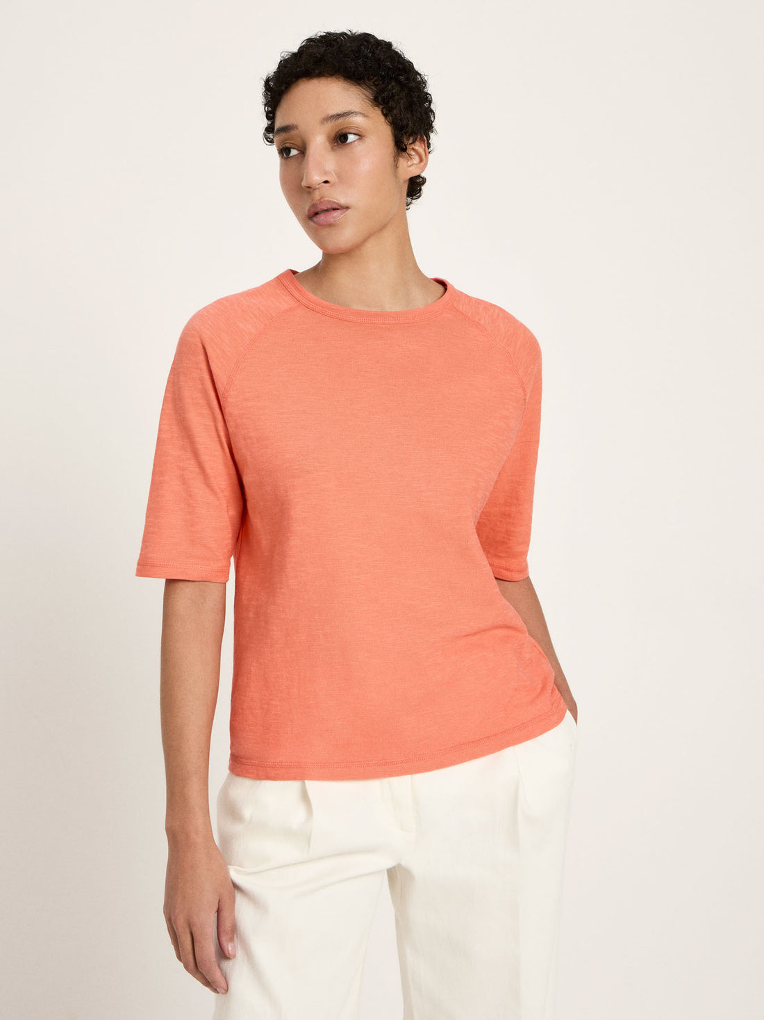 Raglan-Shirt in Peach – 100% Bio-Baumwolle