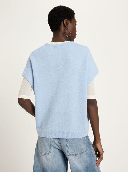 Pullunder aus Schurwolle- Alpaka – Gestreift