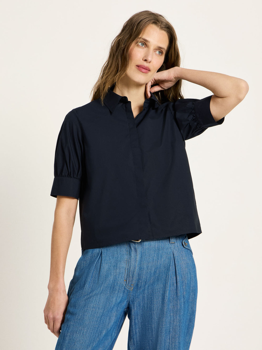 Bluse mit Puffärmeln aus Bio-Baumwolle (GOTS)