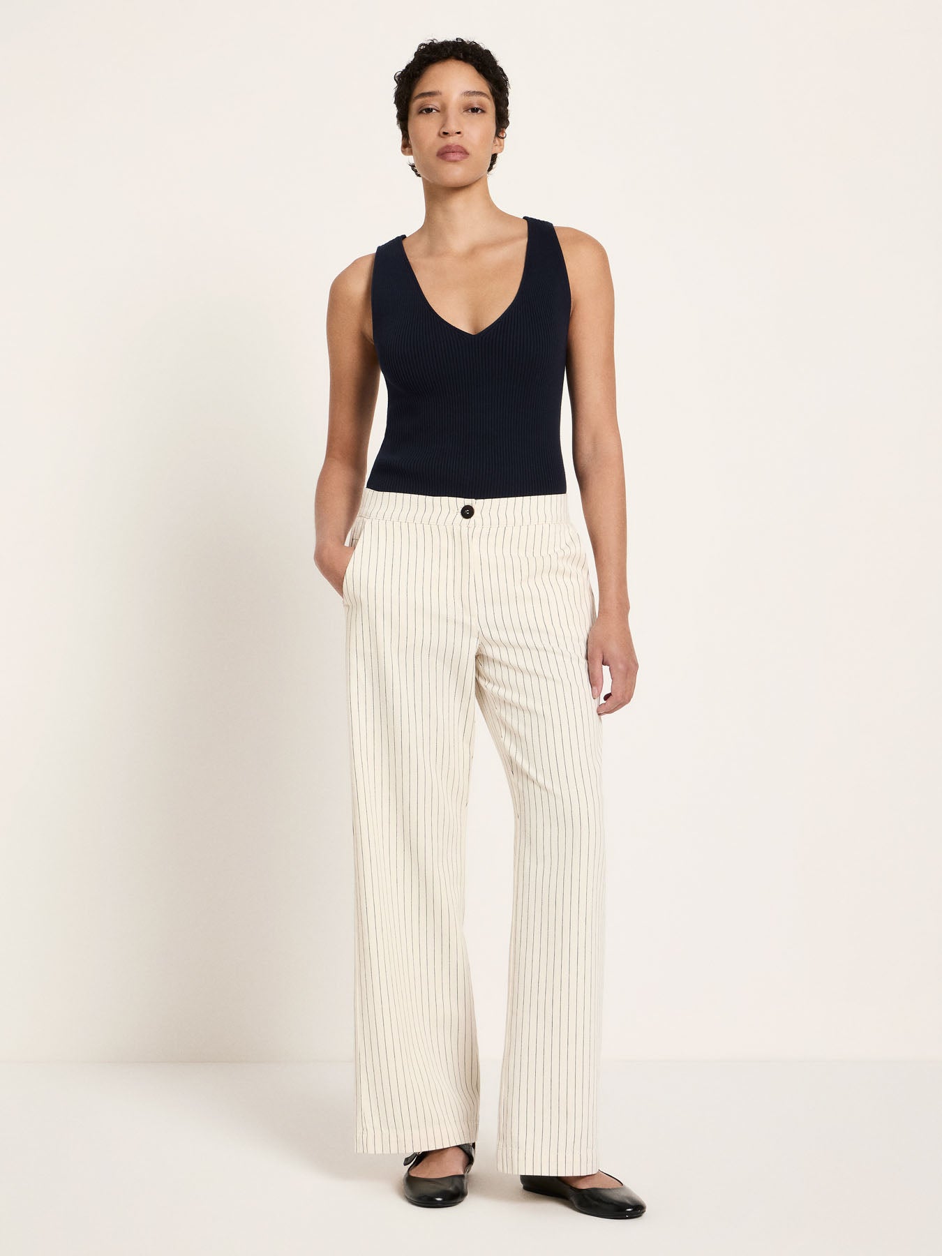 Streifen-Marlenehose aus Bio-Baumwolle (GOTS)