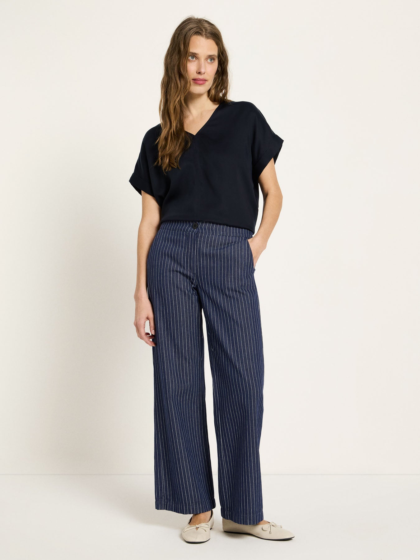 Streifen-Marlenehose aus Bio-Baumwolle (GOTS)