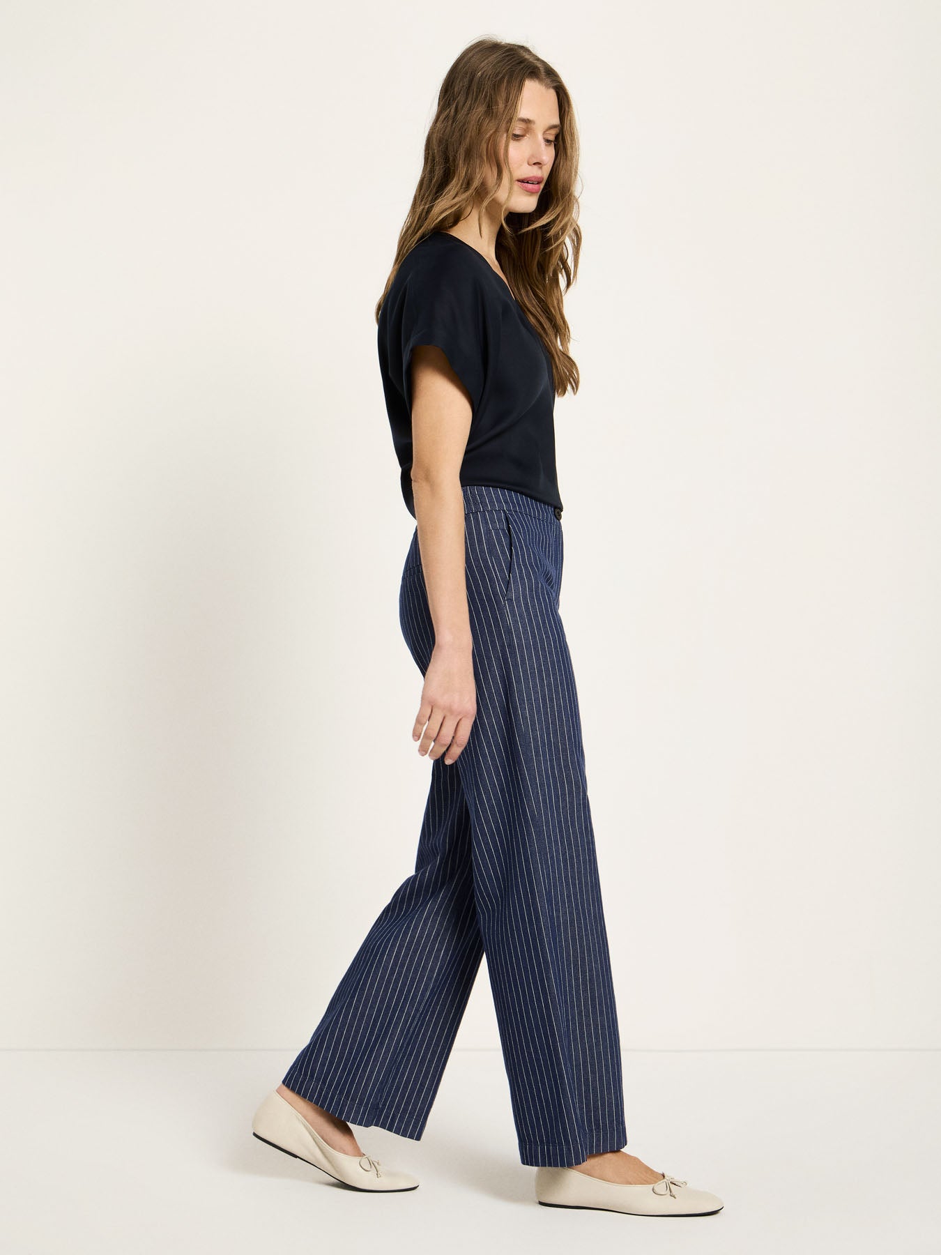 Streifen-Marlenehose aus Bio-Baumwolle (GOTS)