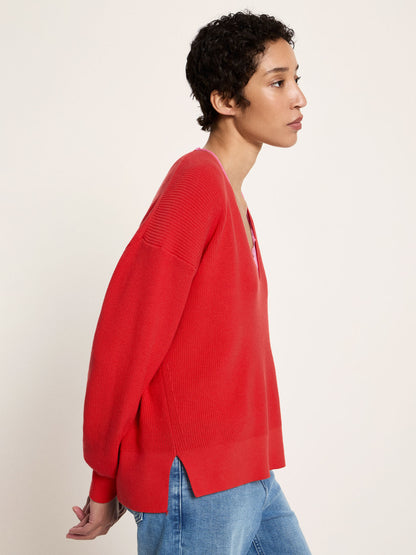 Pullover mit V-Ausschnitt aus Bio-Baumwolle (GOTS)