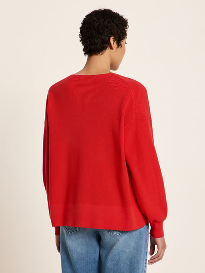 Pullover mit V-Ausschnitt aus Bio-Baumwolle (GOTS)