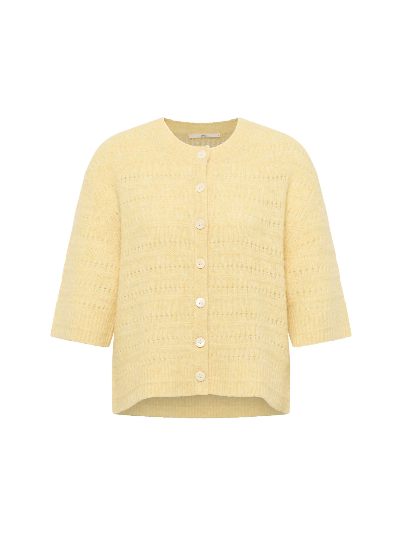 Strickjacke mit 3/4-Arm und Ajour-Strick