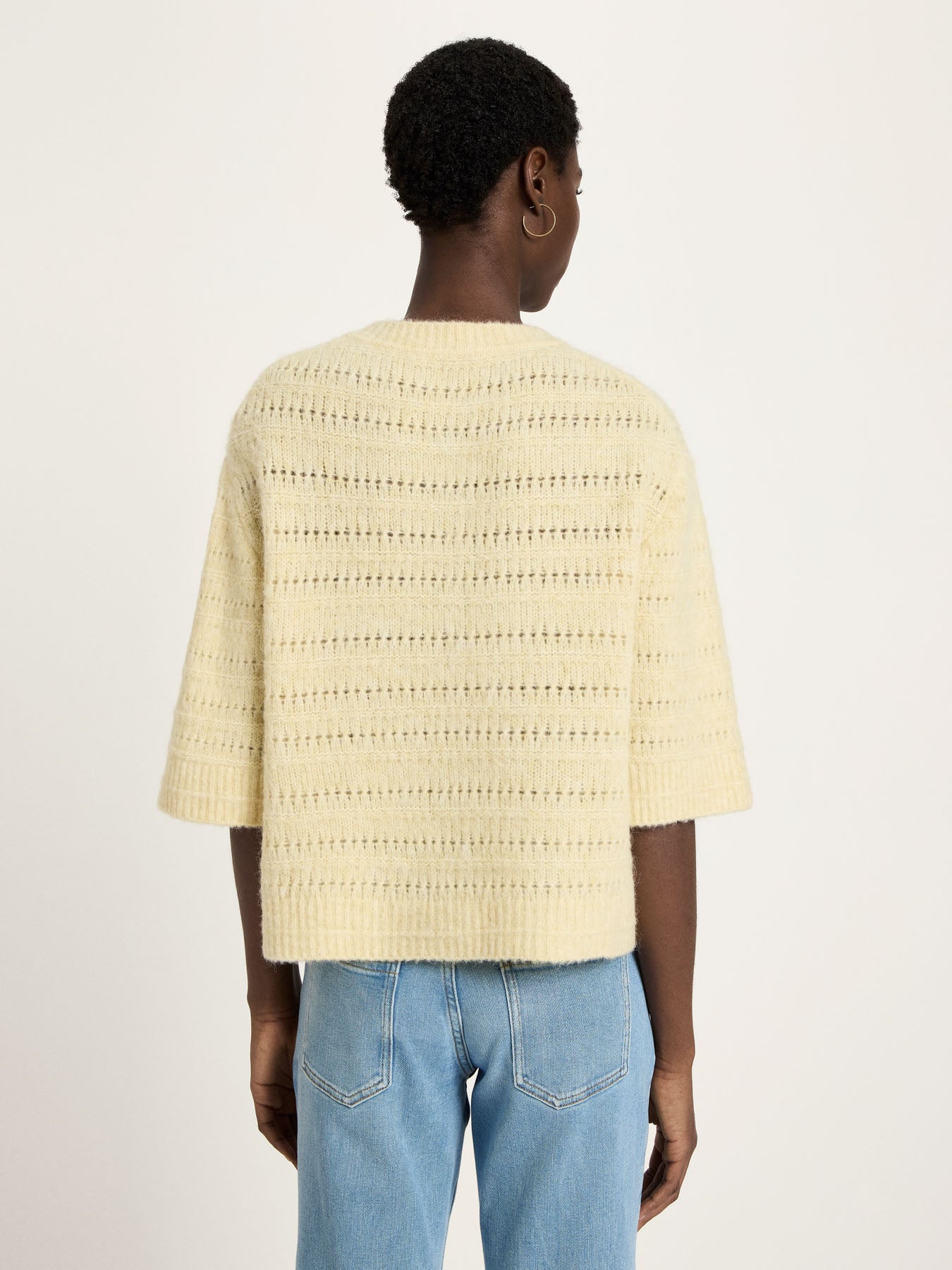 Strickjacke mit 3/4-Arm und Ajour-Strick