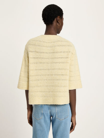 Strickjacke mit 3/4-Arm und Ajour-Strick