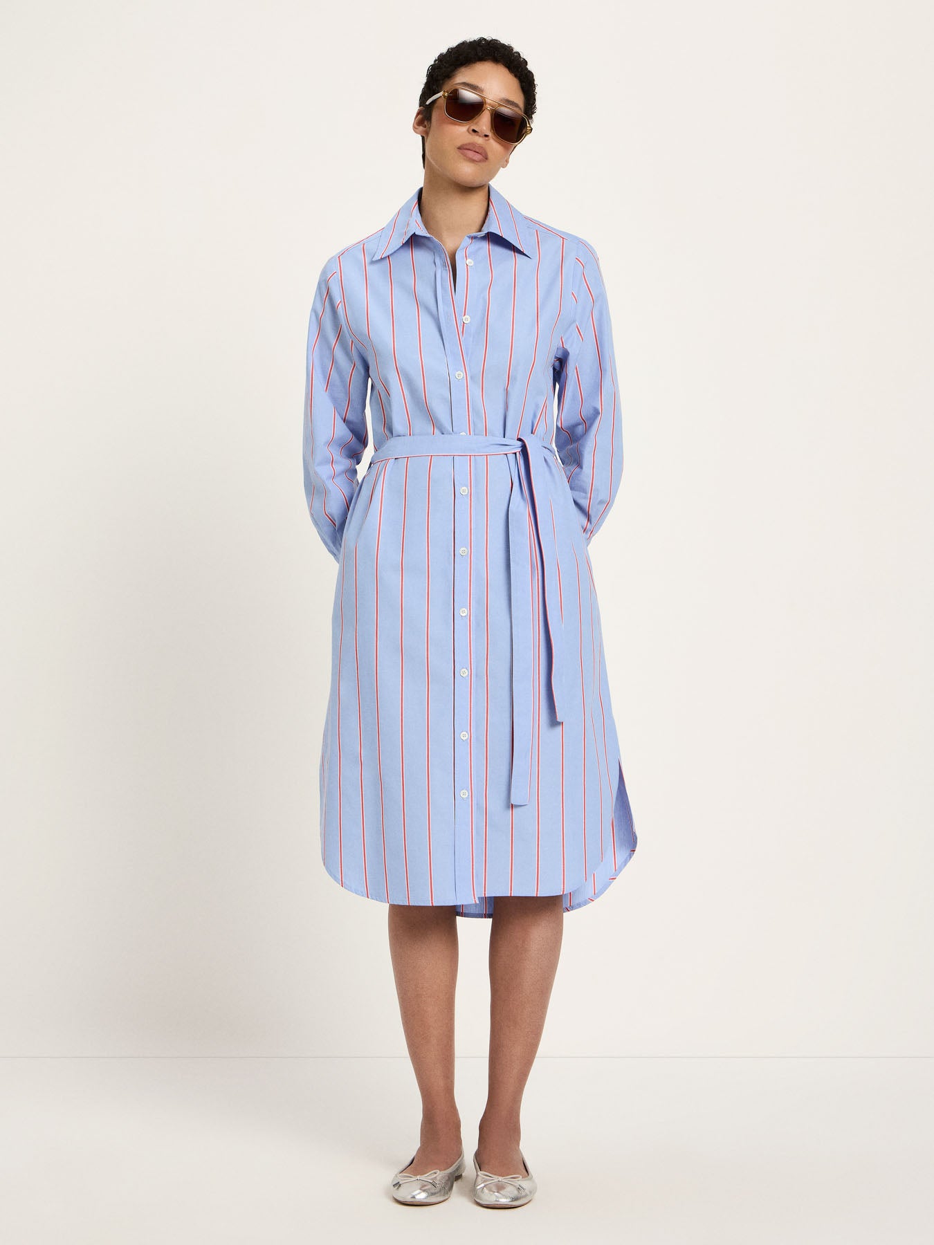 Streifen-Midikleid aus Bio-Baumwolle (GOTS)