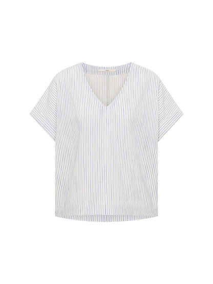 Blusenshirt aus Bio-Baumwolle, ECOVERO™ &amp;amp; Leinen (GOTS)