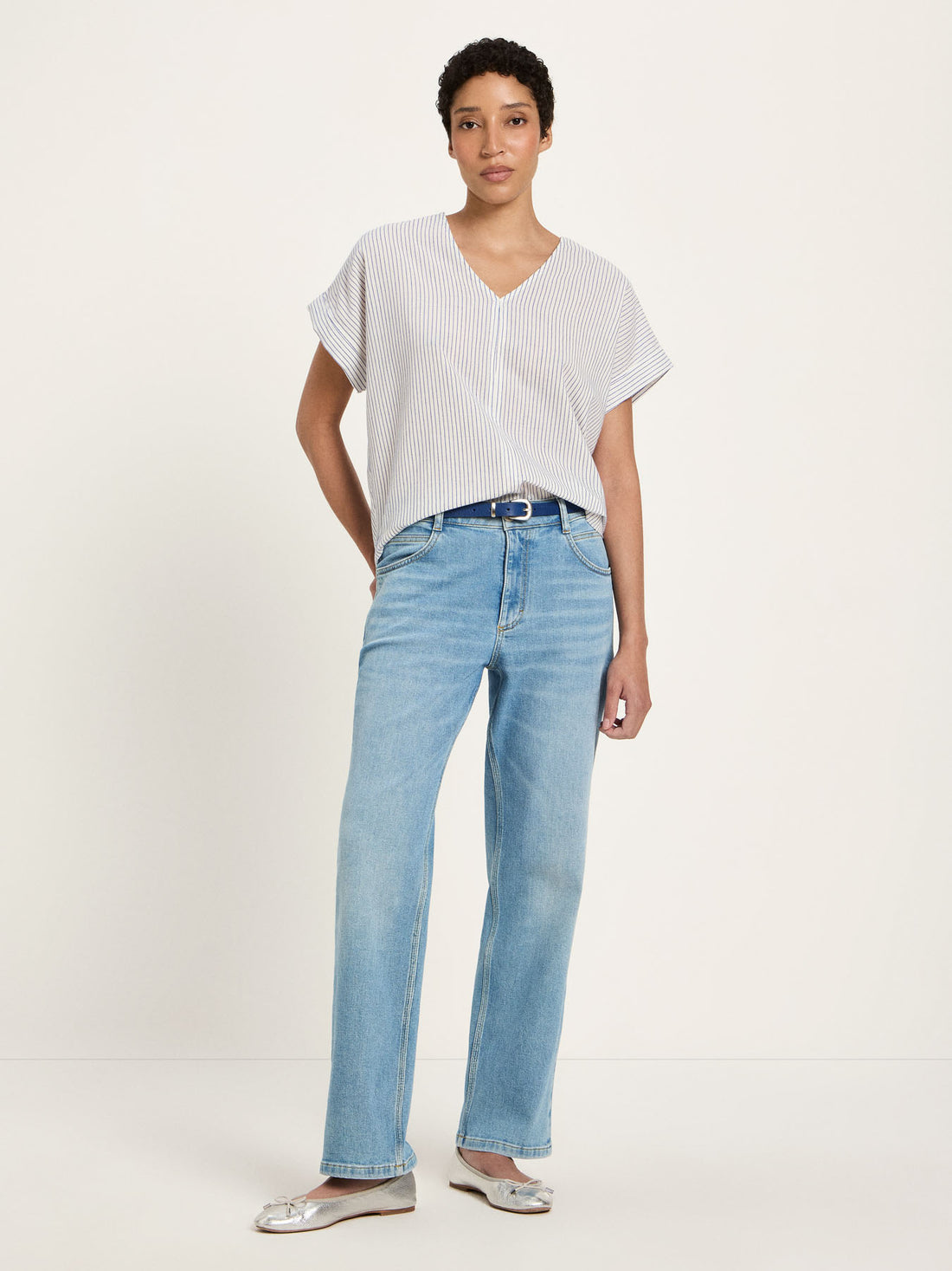 Blusenshirt aus Bio-Baumwolle, ECOVERO™ &amp;amp; Leinen (GOTS)