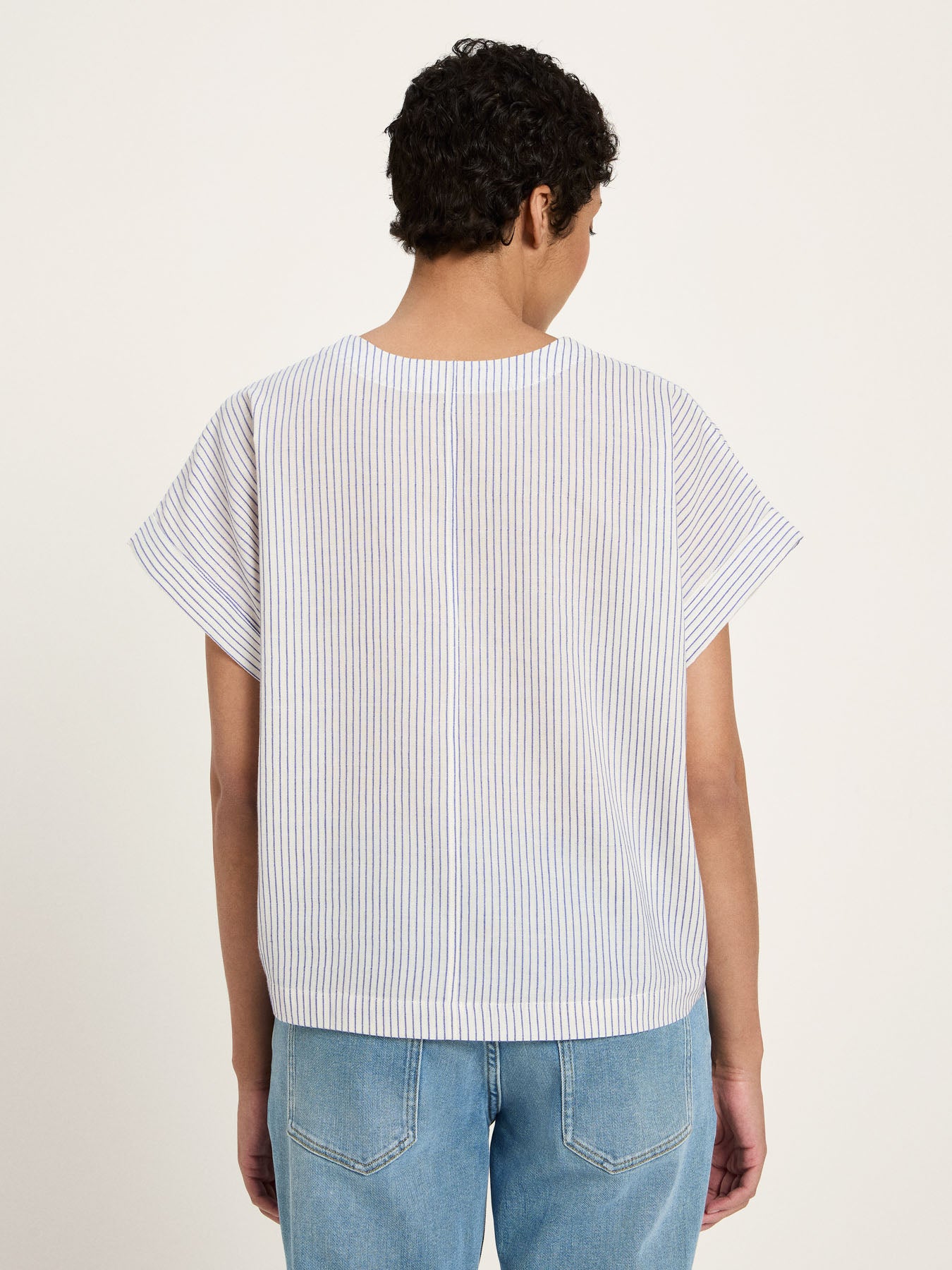 Blusenshirt aus Bio-Baumwolle, ECOVERO™ &amp;amp; Leinen (GOTS)