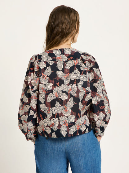 Bluse mit Kräuseln aus Bio Baumwollen -GOTS Bluse