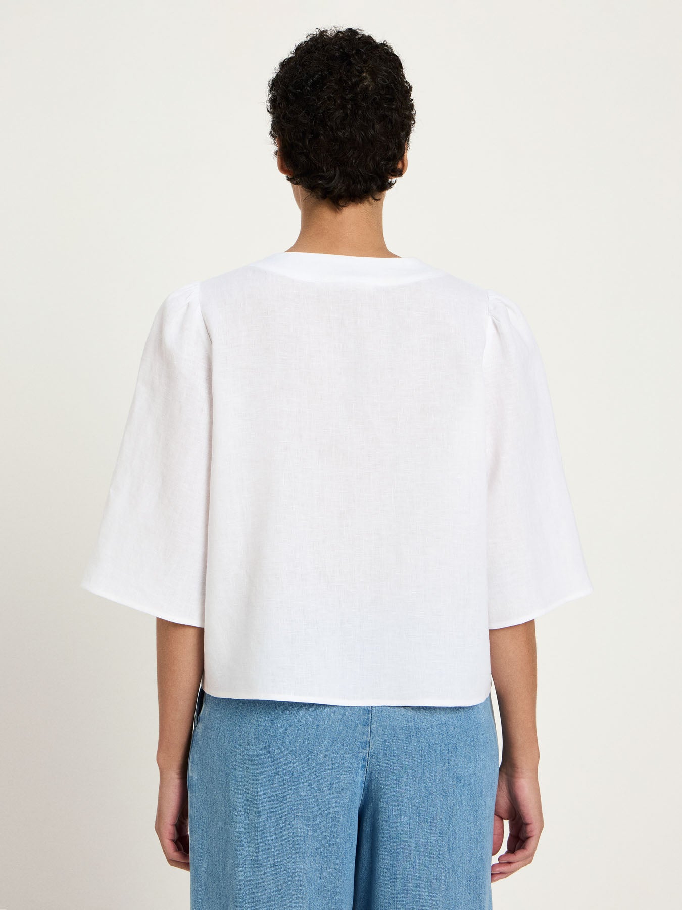 3/4-Arm-Bluse aus 100% Bio-Leinen – GOTS-zertifiziert