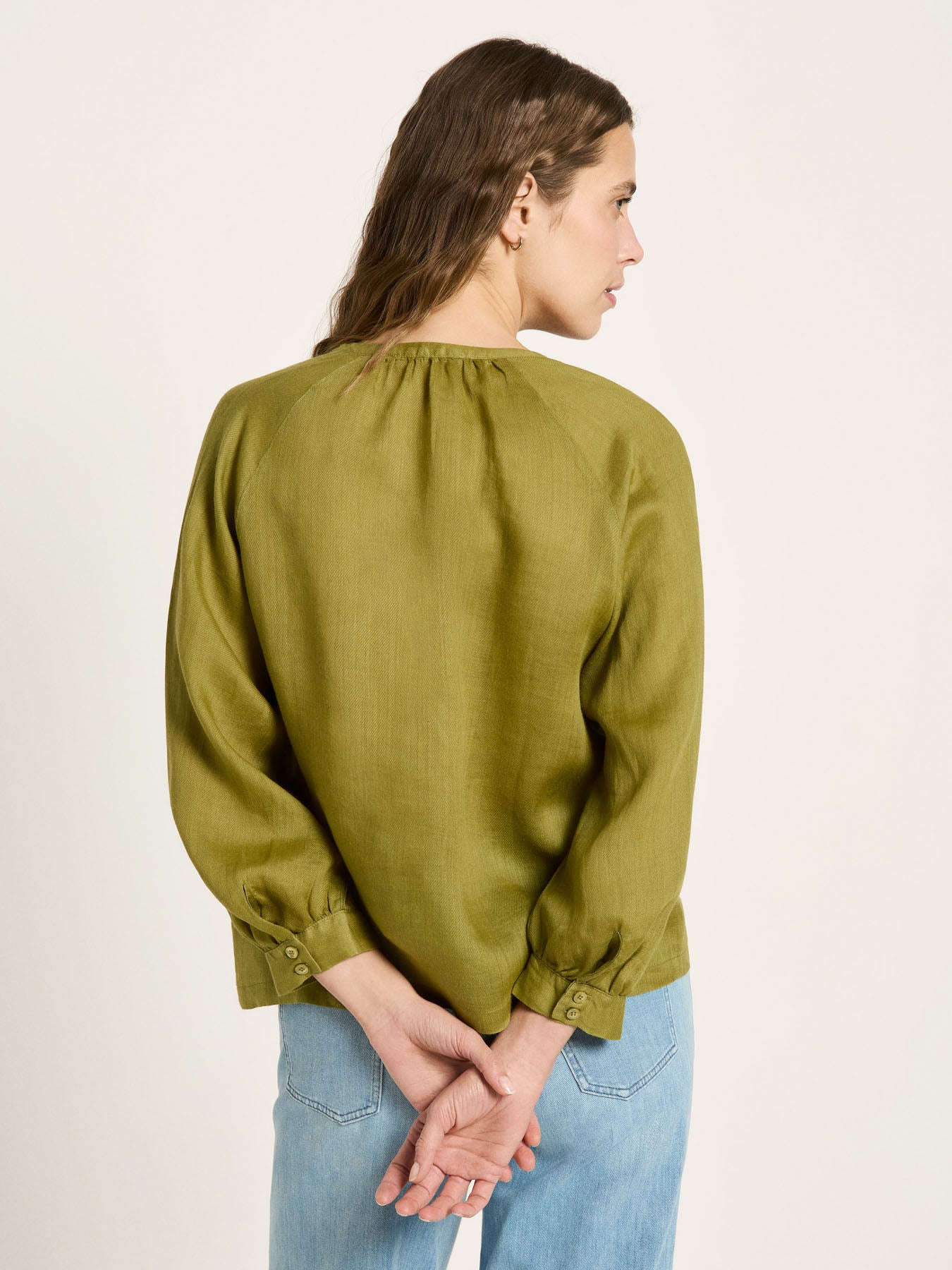 3/4-Arm Bluse aus Leine