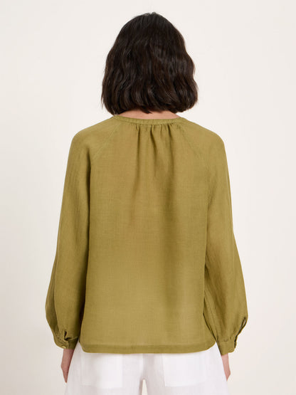 3/4-Arm Bluse aus Leine