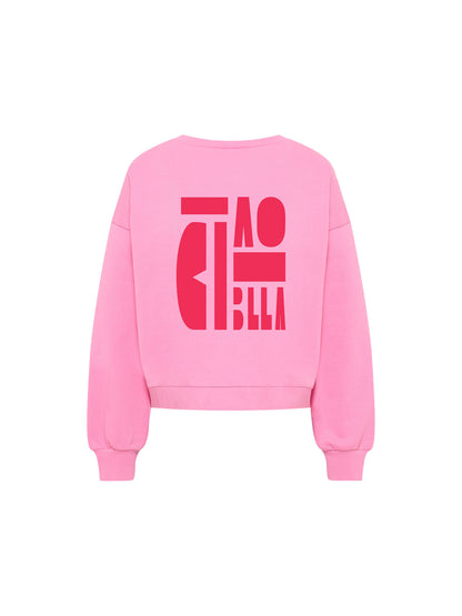 Statement-Sweatshirt „CIAO BELLA“ – Farbe Bright Orchid