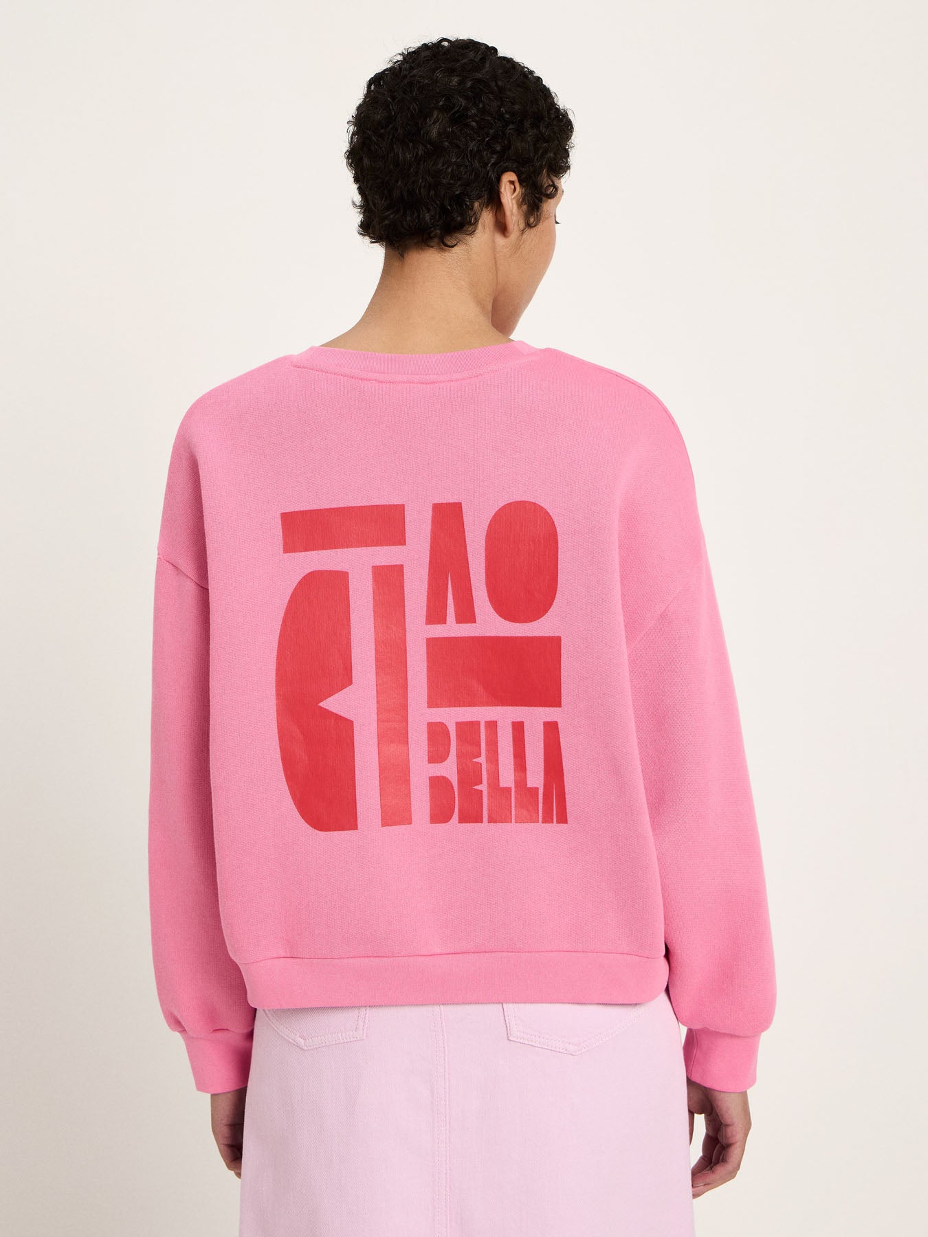 Statement-Sweatshirt „CIAO BELLA“ – Farbe Bright Orchid